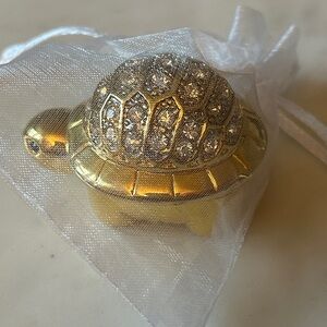 Gold and Crystal Turtle trinket box‎